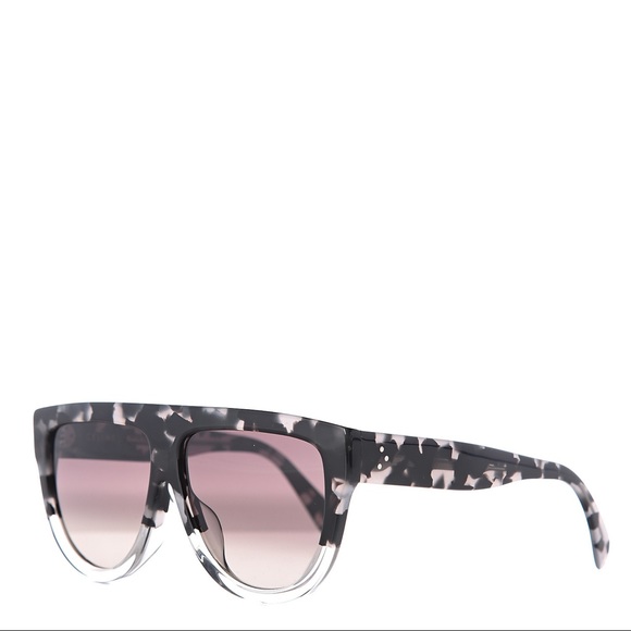 Celine Accessories - CELINE Black Tortoise Flat Top Sunglasses